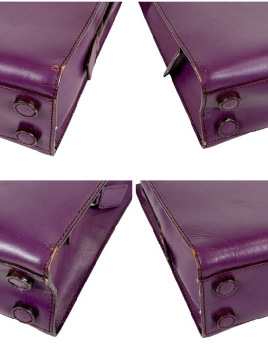 Prada Shoulder Bag Tote Purple Vitello Leather - Picture 6 of 13
